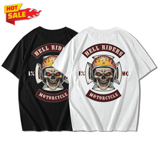 HELL RIDER เสื้อยืดแขนสั้นคอกลม Cotton 100% สกรีนลาย