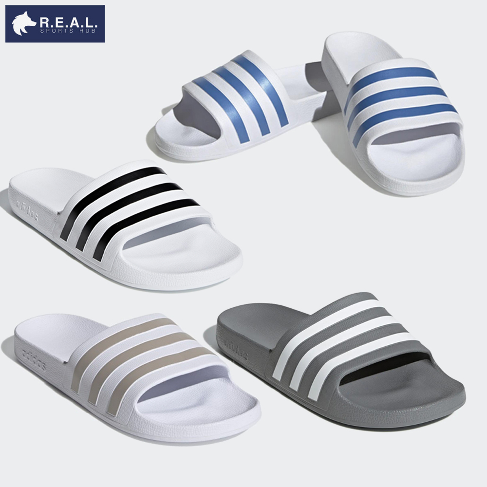 💸ลด65.-ใส่โค้ดTHIKWX1N💸รองเท้าแตะ Adidas Adilette Aqua Black & White โทนสีขาว [ F35539 HP6295 EF1730