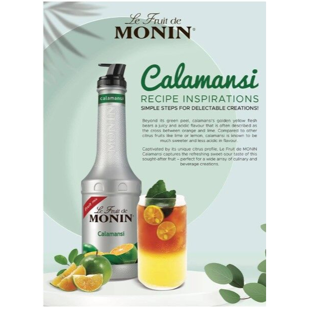 (KoffeeHouse) Puree MONIN กลิ่น “Calamansi” เพียวเร่โมนิน เพียวเร่คาลาแมนซี่ MONIN Calamansi Fruit Mix บรรจุขวด 1 ลิตร