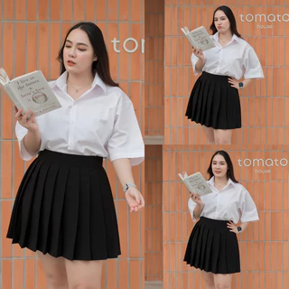 💜ไซส์ใหญ่💜กระโปรงพลีทมีขอบ พลีทขอบสาวอวบ เอว30-40 จีบใหญ่ มียาว18-20
