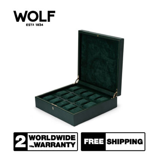 กล่องหมุน กล่องนาฬิกา WOLF1834 รุ่น BRITISH RACING 15 PIECE WATCH BOX (Green)