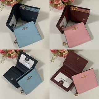 🎀 (สด-ผ่อน) กระเป๋าสตางค์  สีเขียว ชมพู ฟ้า COACH C2862 SNAP WALLET