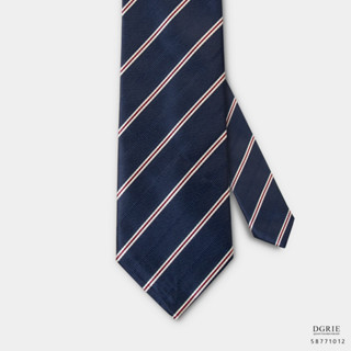 Navy Stripe Mini White&amp;Red N/WR 3 Inch Necktie-เนคไทสีกรมลายทางสีขาวแดง