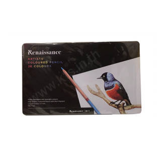 (KTS)สีไม้ Renaissance เกรดอาร์สติส 36สี กล่องเหล็ก