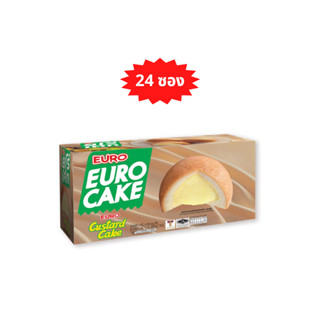 EURO CAKE ยูโร่ พัฟเค้ก สอดไส้ครีมรสคัสตาร์ด 2 แพ็ค 24 ซอง