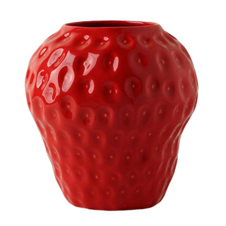 STRAWBERRY CERAMIC VASE แจกันดอกไม้เซรามิก สตอเบอรี่ สำหรับตั้งโชว์ ตกแต่งบ้าน สไตล์ยุโรป