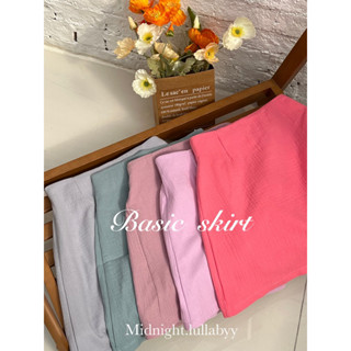 กระโปรงทรงเอ มีมากกว่า10สีดีเทลผ้ายับๆ Basic skirt by Midnight.lullabyy