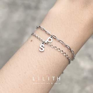 Lilith - Tiny Alphabet Stainless Chain สร้อยคอ สร้อยข้อมือ จี้อักษร A-Z