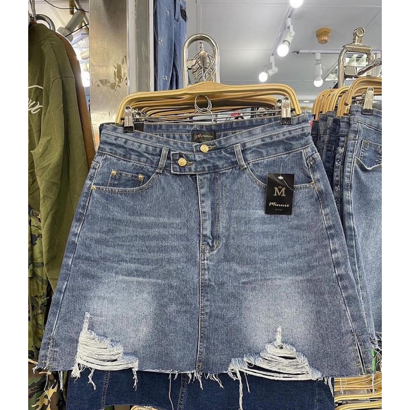 Minnie Denim Skirt รวมรุ่นกระโปรงกางเกงและกระโปรงยีนส์|สาวอวบ