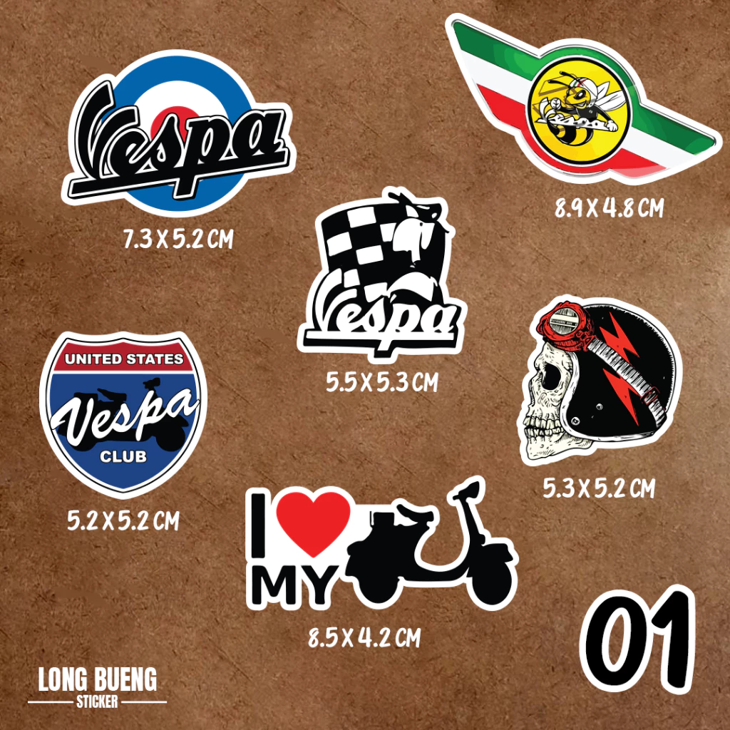 สติกเกอร์ เวสป้า vespa แต่งรถแนวๆ 6 ชิ้น thumbnail 7