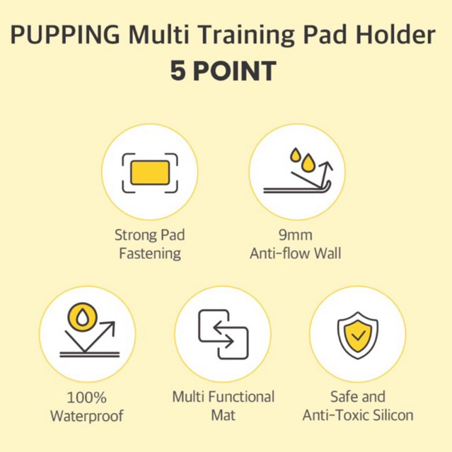 Pupping Multi Training Pad Holder / Silicone Mat แผ่นยางซิลิโคน  สำหรับฝึกขับถ่าย วางชามข้าว  กันลื่น  นำเข้าจากเกาหลี