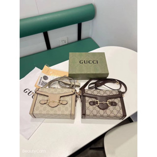 Gucci Horsebit 1955 minibag รุ่นใหม่ล่าสุด มาพร้อมกล่อง+อุปกรณ์ครบ ชนshopกันไป มี2 สี :  นำ้ตาล  ครีม