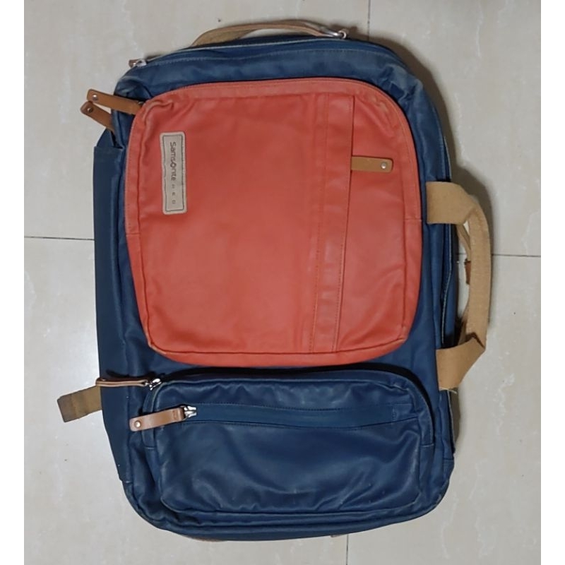 กระเป๋าเป้ Notebook Samsonite Red สีน้ำเงินส้ม 3ทรง
