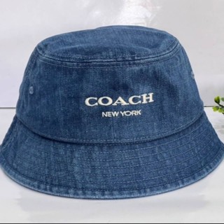 Coach หมวกบัคเกต  เชอรี่ /ปะติด /ยีนส์