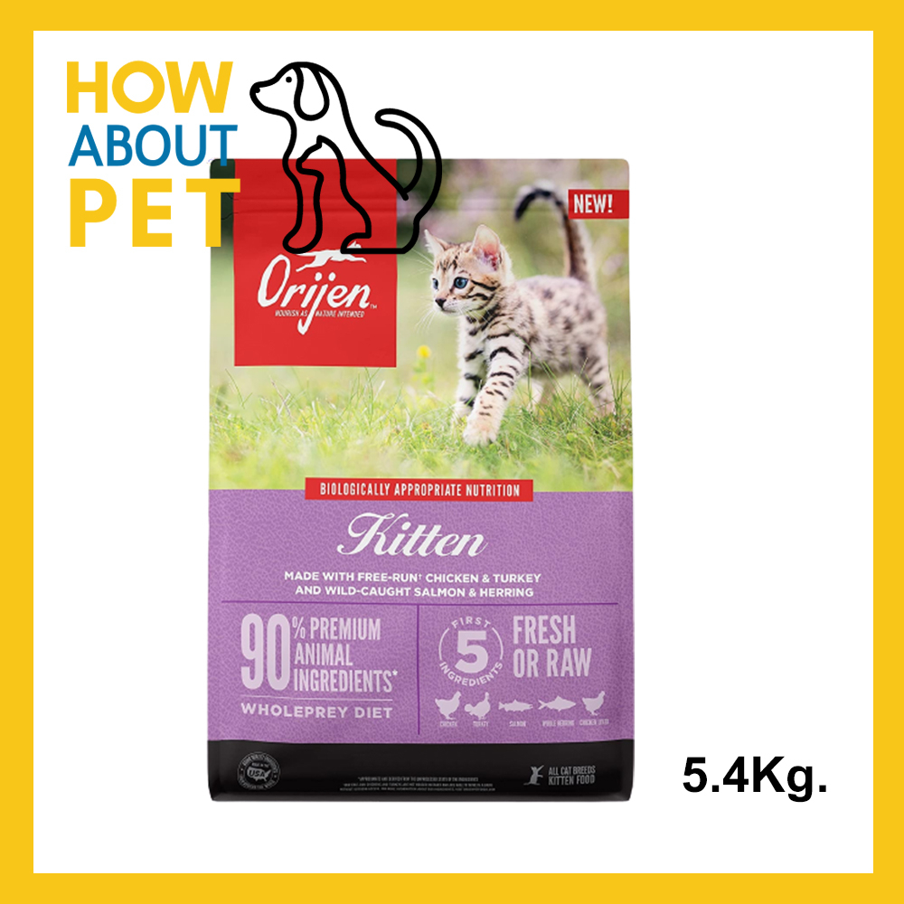 อาหารลูกแมว Orijen Kitten สำหรับแมวอายุ 2เดือน+ หรือหย่านม 5.4กก. (1ถุง) Orijen Kitten Food Cat Food