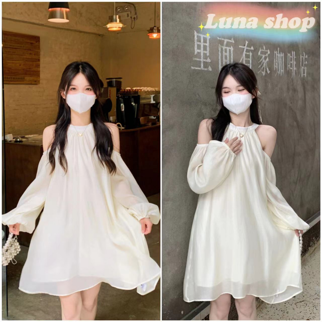 Luna shopเดรสจัดส่งทันทีเดรสเกาะอกเกาะอกสไตล์ฝรั่งเศส กระโปรงทรงปล่อย ผ้าร่มเนื้อนิ่ม ทรงน่ารัก ทรงหลวมใส่สบาย เหมาะสําหรับชายทะเลวันหยุดพร้อมส่งจากกทม มาถึงใน 3-5 วัน