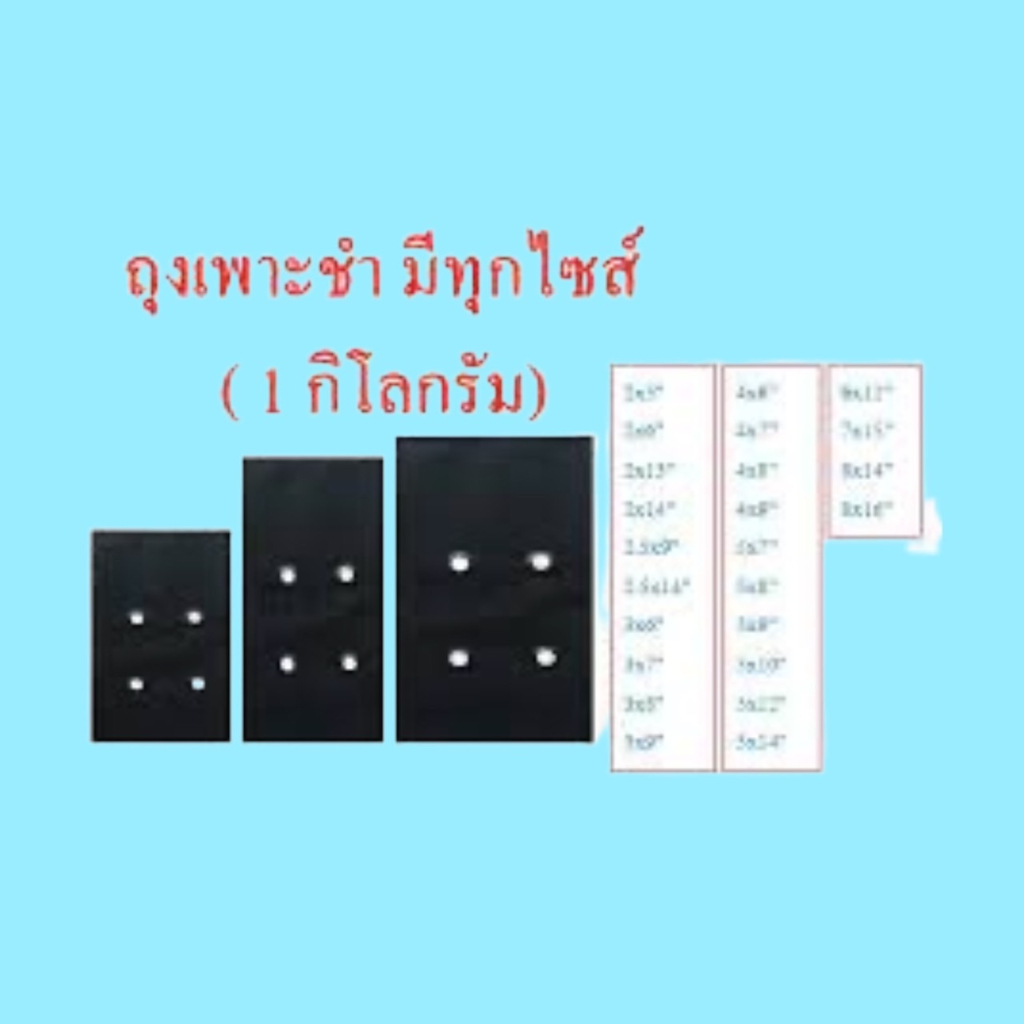 ถุงเพาะกล้า สีดำเจาะรู สำหรับปลูกต้นไม้