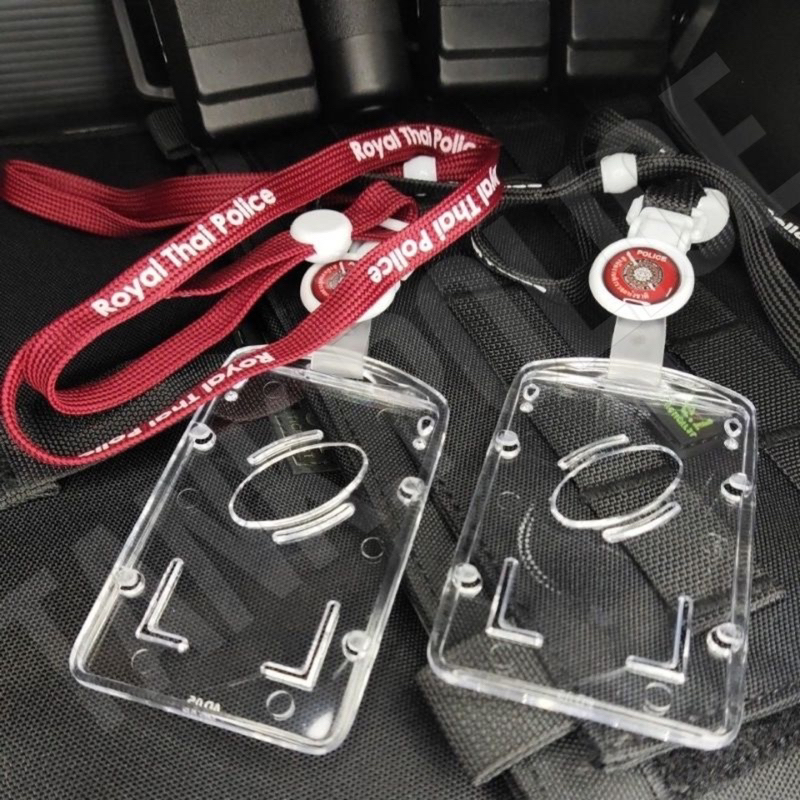 สายคล้องคอใส่บัตรประจำตัว Police แบบใส