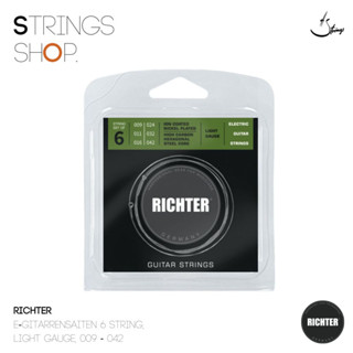 สายกีตาร์ Richter E-Gitarrensaiten 6 String, Light Gauge, 009 - 042 (1804)