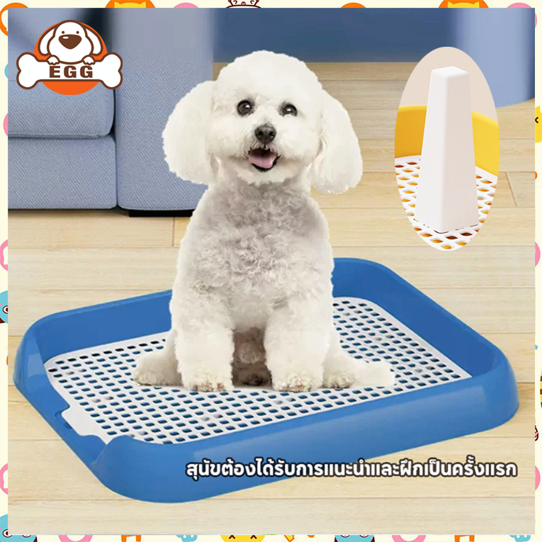 [พร้อมส่ง] EGG ห้องน้ำสุนัข 2 ชั้น ป้องกันกลิ่น พร้อมเสา ห้องน้ำหมา ถาดฉี่สุนัข ที่รองฉี่สุนัข แผ่นร