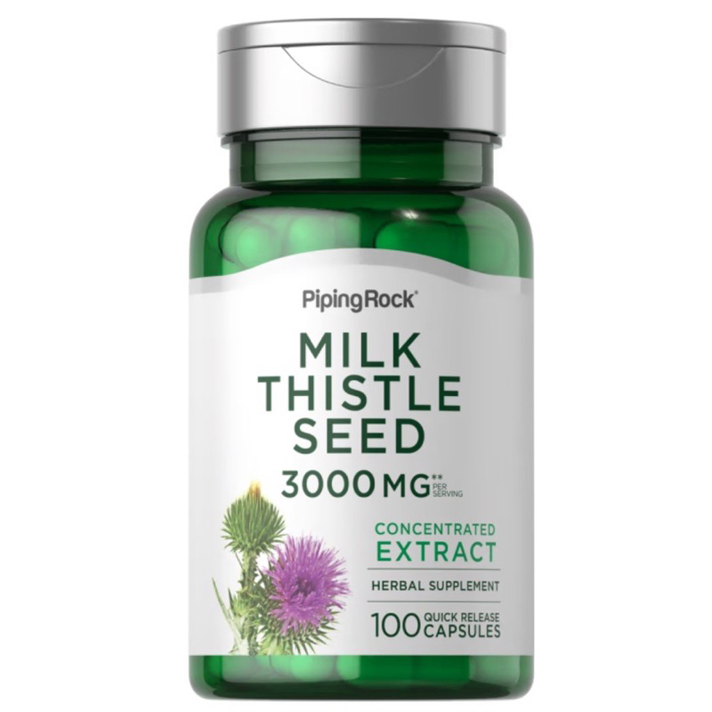 สารสกัดจากเมล็ด Milk Thistle มิลค์ ทิสเซิล 3000 mg (ต่อการรับประทาน), 100 แคปซูล ผลิตภัณฑ์ดีท๊อกซ์ตับ ฟื้นฟูสุขภาพตับ