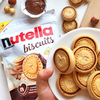 [Nutella Biscuits] *นูเทลล่า บิสกิตสอดไส้ครีมโกโก้ผสมเฮเซลนัท *บิสกิตสอดไส้นูเทลล่า *ขนาด 193กรัม Nutella *14ชิ้น