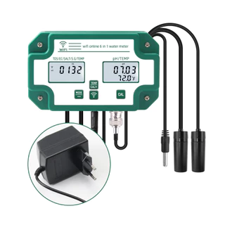 RCYAGO Tuya WiFi สมาร์ท PH Meter, ตู้ปลา น้ำดื่ม 6-in-1 PH/EC/TEMP/EC/SG/TDS Meter with Backlight