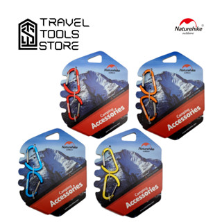 คาราบิเนอร์ Naturehike 4cm (2 ชิ้น/แพ็ค) ใช้สำหรับแขวนของ คาราไบเนอร์ ตะขอ พวงกุญแจ Carabiner Type D mini size 4cm