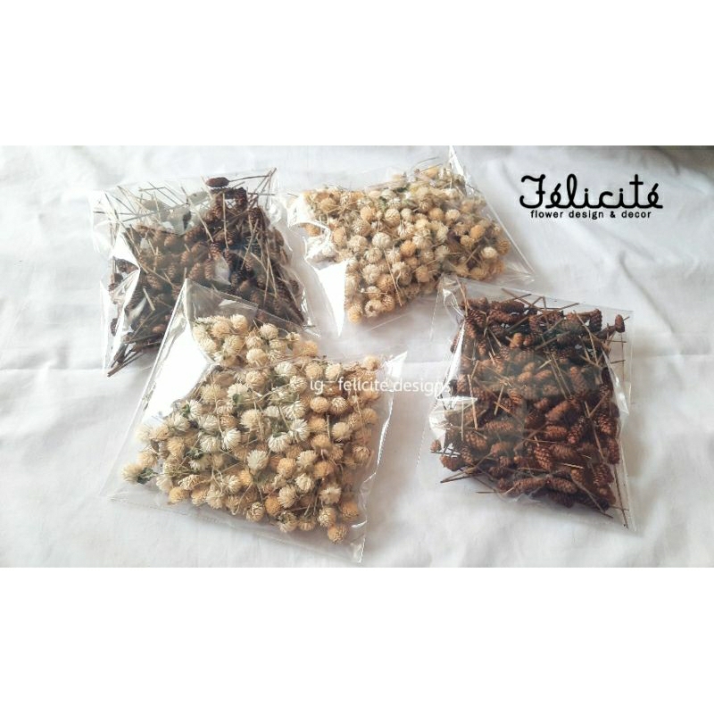 หัวดอกบานไม่รู้โย​ กระถินทุ่ง​ กลีบดอกไม้ หัวดอกไม้แห้ง ถุงใหญ่100-200 ดอก