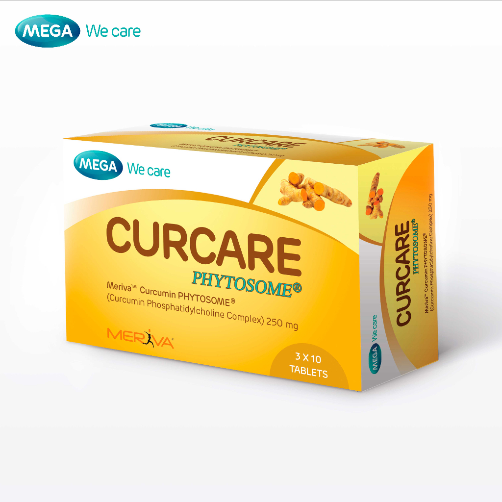 MEGA We care เมก้าวีแคร์ CURCARE (3x10's) เคอเเคร์ ผลิตภัณฑ์เสริมอาหาร 30 เม็ด  (CU030I)