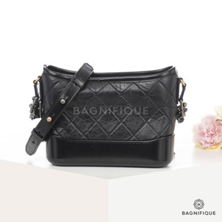 CHANEL GABRIELLE SMALL BLACK LAMB SGHW