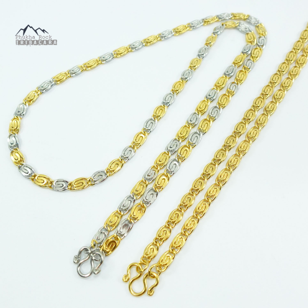 C21 ลายดอกไม้ ขนาด 5 มม ยาว 24 นิ้ว สร้อยคอ แขวนพระ สร้อยสแตนเลส สร้อยพระ stainless necklace