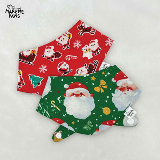 Ho Ho !🎄❄️Bandana ฮาโลวีน ผ้าพันคอสุนัข ผ้าพันคอสัตว์เลี้ยง ผ้าพันคอแมว Christmas Collection