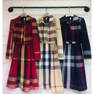 พร้อมส่ง 😘😍🥰 งานเกาหลี 🐬 Dress BURBERRY ทรงสวย