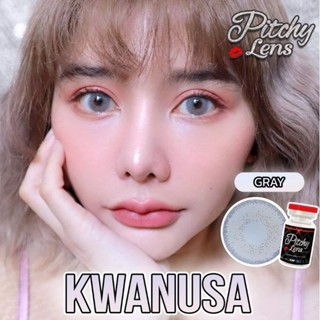 คอนแทคเลนส์ รุ่น Kwanusa ยี่ห้อ Pitchylens สายฝอ สีเทา มีค่าสายตา(0.00)ถึง(-600)