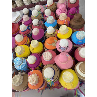 หมวกสานราคาส่ง คละสีได้12 ใบ ใบละ45บาท