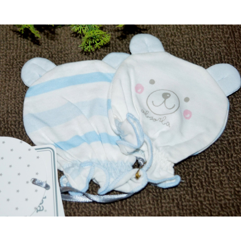 absorba ถุงมือเด็กผ้าคอตตอน 100% ป้ายครบ SIZE แรกเกิด - 6 เดือน