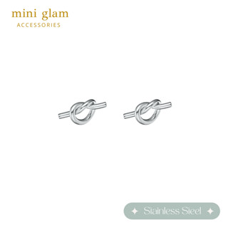 Miniglam Tie the Knot Stud Earrings (Silver) ต่างหูดีไซน์เงื่อนสีเงิน