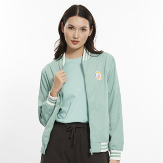 BODY GLOVE Womens BASIC Varsity Bomber Jacket แจ็กเก็ต ผู้หญิง สีเขียวอ่อน