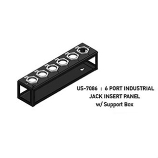 Link US-7086 6 PORT INDUSTRIAL JACK INSERT PANEL w/ Support Box