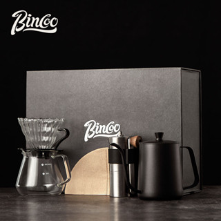 Bincoo Hand Coffee Sets ชุดกาแฟชงด้วยมือ กล่องของขวัญ 5 ชิ้น เครื่องมือบดกาแฟมือ เครื่องชงกาแฟ การทำกาแฟกลางแจ้ง