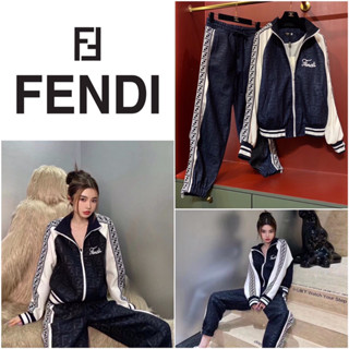 ชุดเซ็ต FENDI FF JACQUARD JACKET WITH JOGGING PANTS