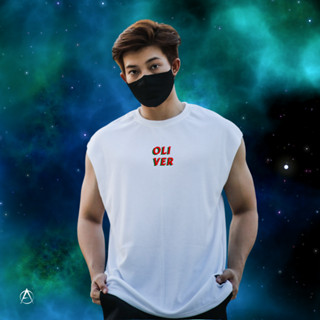 OLIVER MUSCLE เสื้อแขนกุดทรงเกาหลีลาย My Day