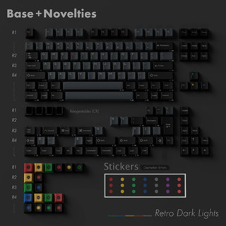 PBTFans Retro Dark Lights Keycaps(คีย์แคป PBTFans Retro Dark Lights)