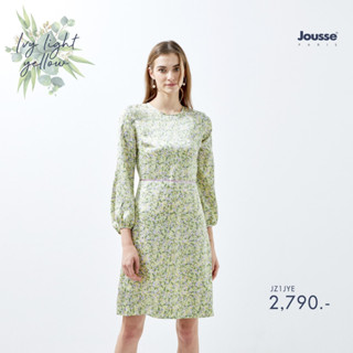 JOUSSE ชุดเดรส ลายดอกไม้สีเหลืองอ่อน (JZ1JYE)