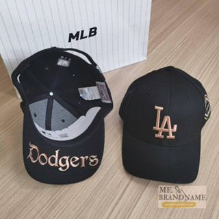 ของแท้ 💯% MLB diamond logo patch ball cap หมวกสีดำ LA ปักตกแต่งด้านข้าง ใต้ปีกปัก Dodgers สีทอง 🖤💛