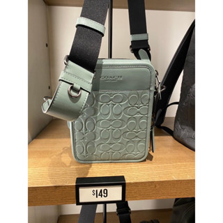 พร้อมส่ง แท้ 🇺🇸100% New Coach สะพายชาย รุ่นใหม่ SULLIVAN CROSSBODY IN SIGNATURE LEATHER (COACH CH060) GUNMETAL/SAGE
