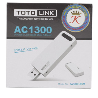 Wireless USB Adapter TOTOLINK (A2000USM) AC1300 Dual Band (Lifetime Forever)