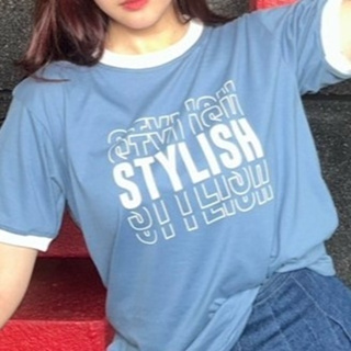 VITASHOP เสื้อผ้าแฟชั่น Oversize STYLISH สีสตรีทยีนส์ ผ้าคอตตอนเนื้อนุ่ม ใส่สบาย พร้อมส่ง