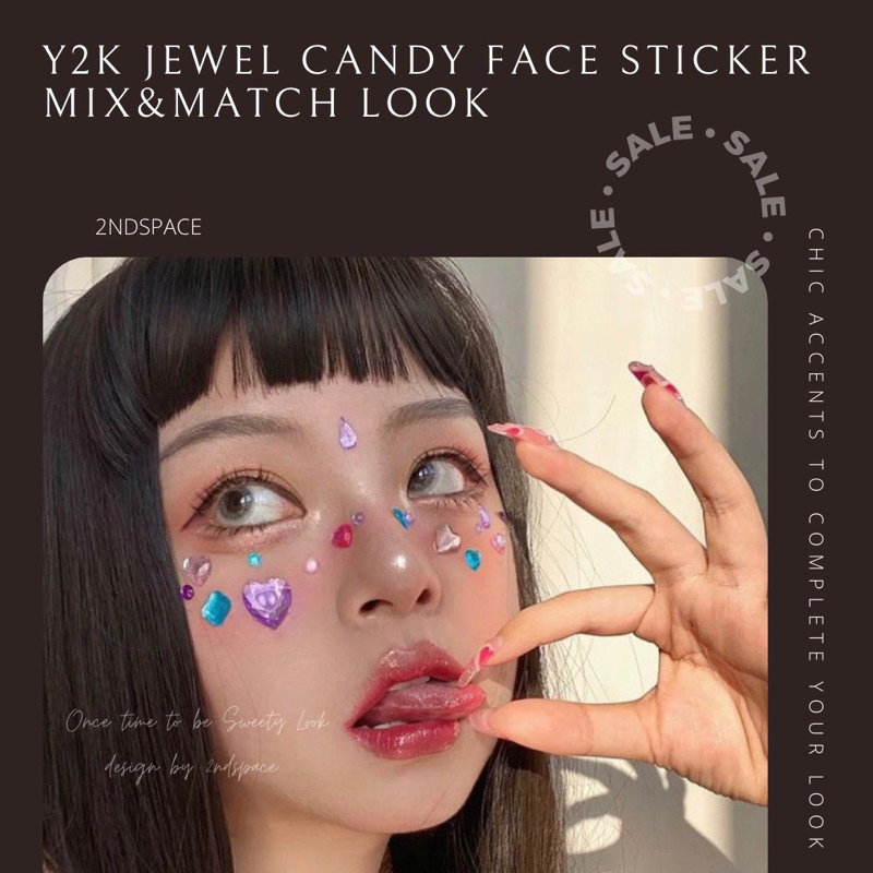 SALE สติกเกอร์เพชรคริสตัลแฟชั่นY2K หลายแบบหลายขนาด ตกแต่งใบหน้า ดวงตา พร้อมส่งนะค้า